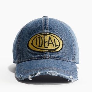 Hm Basquiat embroidered motif denim cap